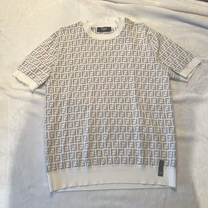 Men’s Fendi short sleeve white fabric jumper